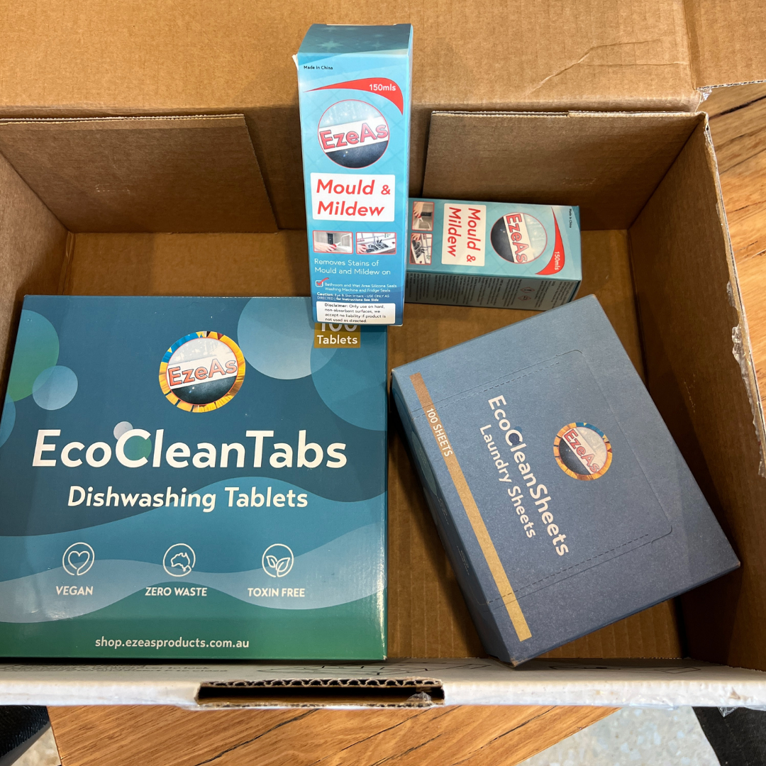 EcoClean Ultimate Home Cleaning Bundle - Laundry Detergent Sheets, Dishwashing Tablets, and Mould & Mildew Remover Gel